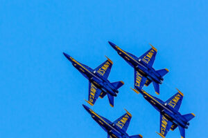 U.S. Navy Blue Angels Flying F/A-18 Hornets