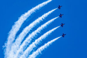 U.S. Navy Blue Angels Flying F/A-18 Hornets