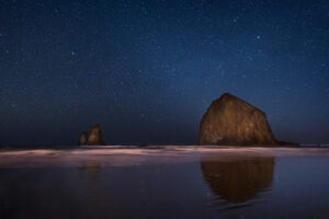 Haystack Rock Under the Stars