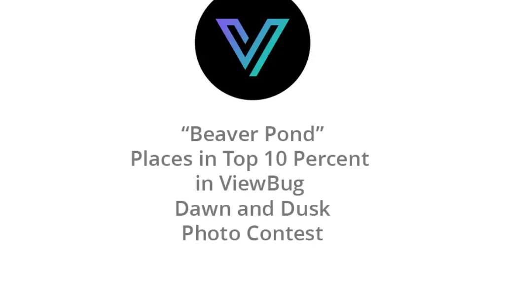 Beaver Pond photo contest award badge with ViewBug logo and event details.