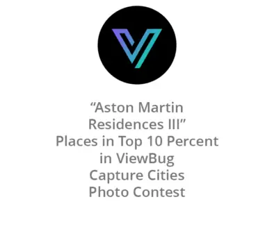 A logo with a V shape in blue and purple on a black background.