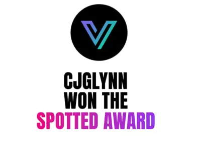 CJ Glynn Photography logo with Spotted Award text in bold colors.